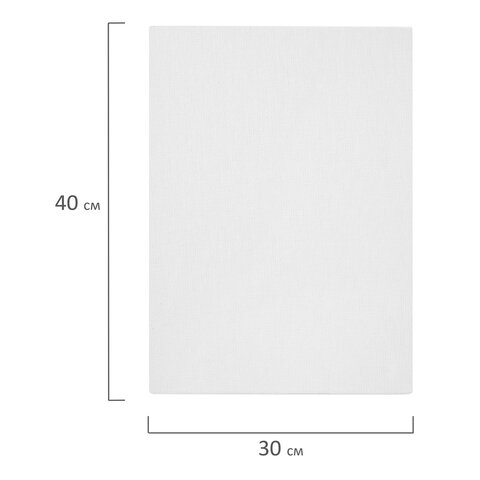 Холсты на картоне НАБОР 10 штук (30×40 см), хлопок, грунт, 280 г/м2, BRAUBERG ART CLASSIC