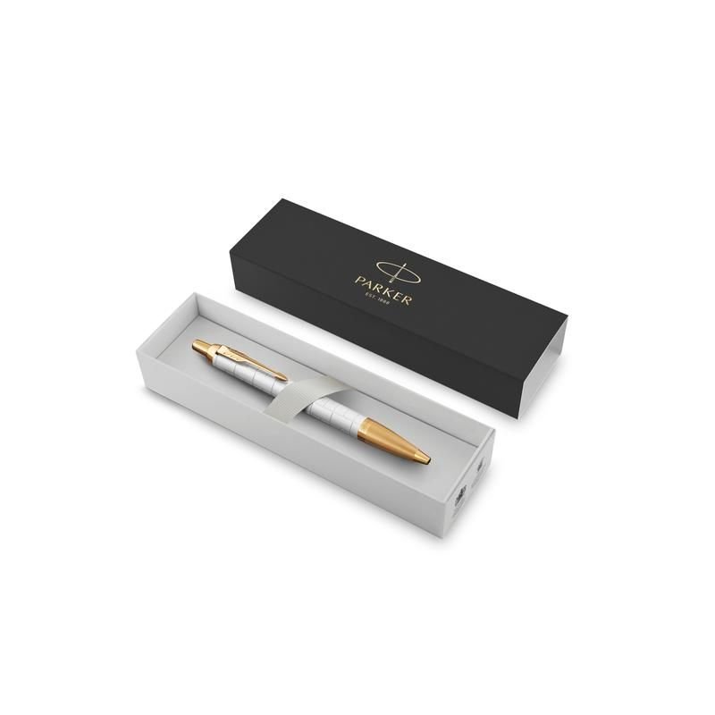 Ручка шариковая Parker IM Premium Pearl цвет чернил синий цвет корпуса белый (артикул производителя 2143643)
