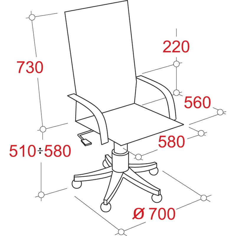 Кресло руководителя EChair-535 MPU (искусственная кожа коричневая, хром)