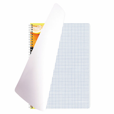 Тетрадь А4, 80 л., BRAUBERG, гребень, клетка, обложка картон, «Фрукты»