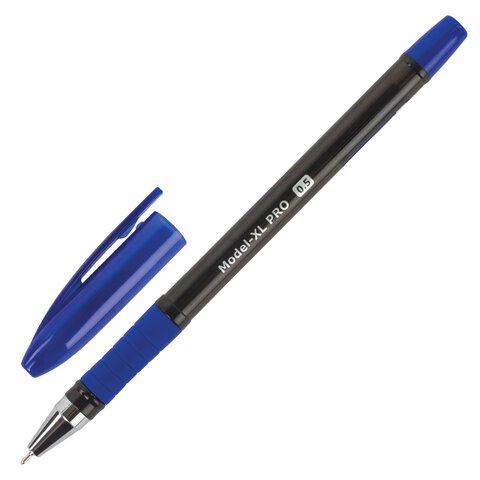 Ручка шариковая масляная с грипом BRAUBERG «Model-XL PRO», СИНЯЯ, узел 0.5 мм, линия письма 0.25 мм, 143249