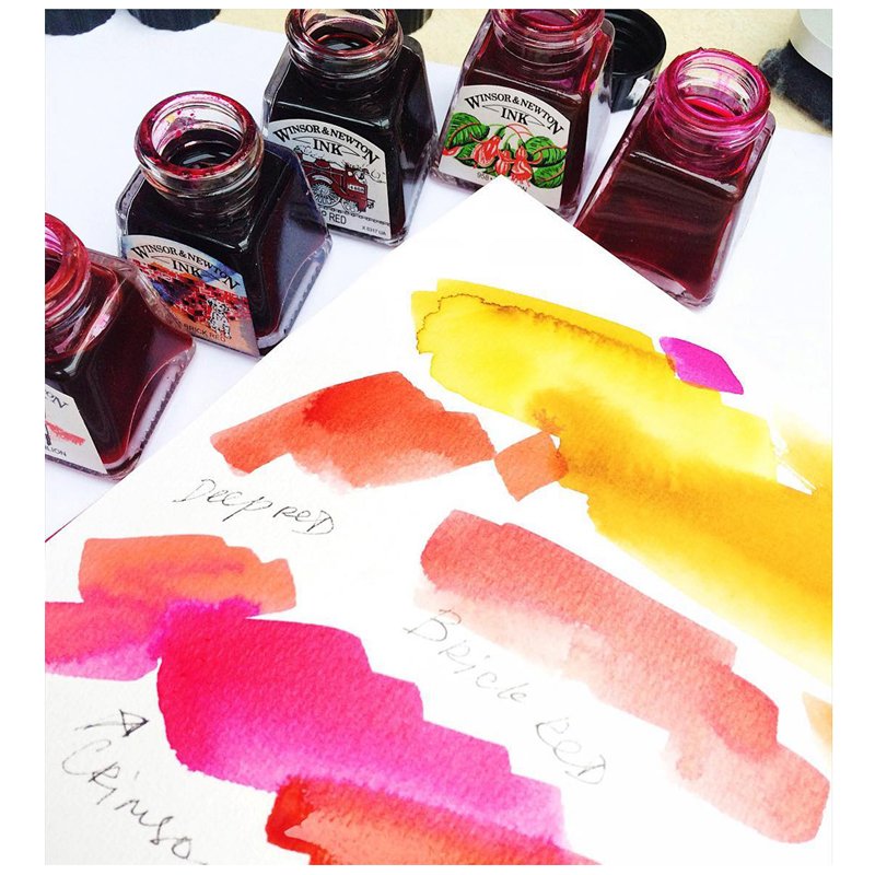 Тушь Winsor&Newton для рисования, киноварь, флакон c пипеткой 14мл