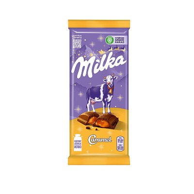 Шоколад Milka с карамельной начинкой, 90г