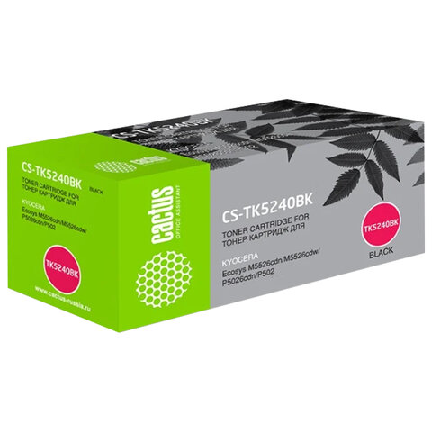 превью Картридж совм. Cactus TK-5240BK черный для Kyocera Ecosys M5526cdn/M5526cdw/P5026cdn (4000стр. )