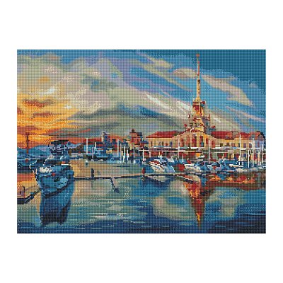 Алмазная мозаика ТРИ СОВЫ «Сочи», 50×70см, холст, картонная коробка с пластиковой ручкой