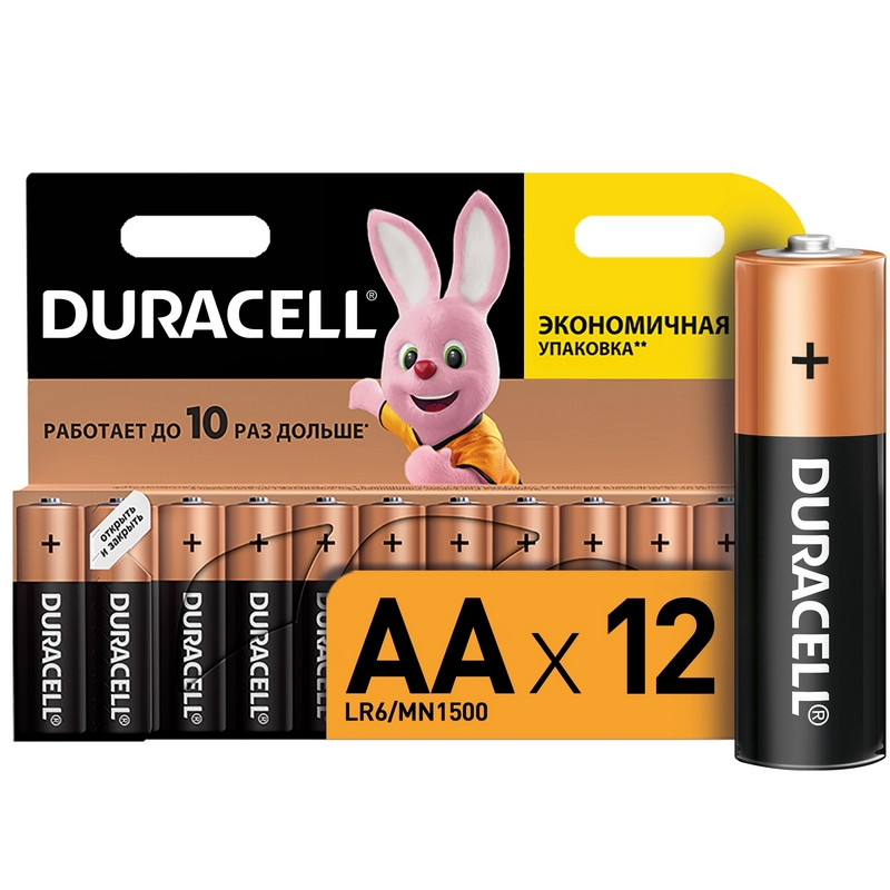 Элементы питания батарейка DURACELL AA/LR6 алкалин. бл/12