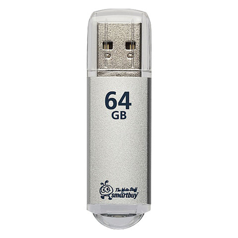 превью Флэш-диск 64 GB, SMARTBUY V-Cut, USB 3.0, металлический корпус, серебристый
