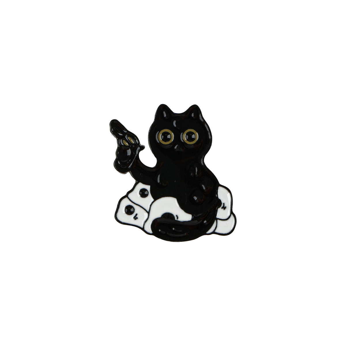 Набор металлических значков MESHU «Black cats», эмаль, 4шт, картонная подложка, европодвес