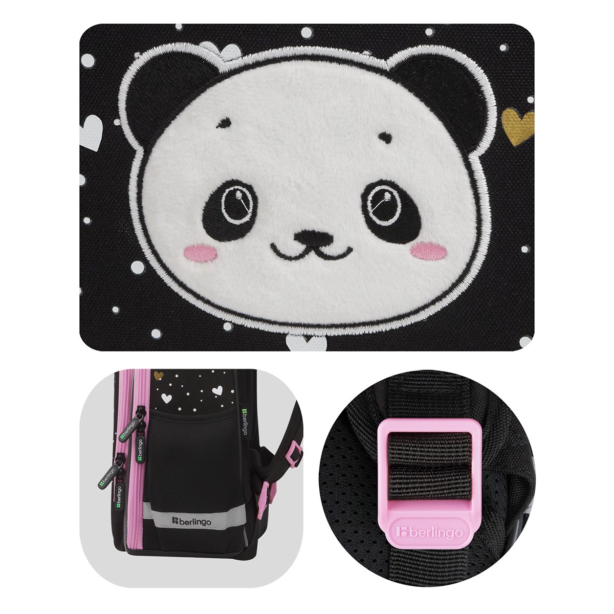 Ранец Berlingo Expert Plus «Cool panda» 38×29×15см, 2 отделения, 2 кармана, анатомическая спинка