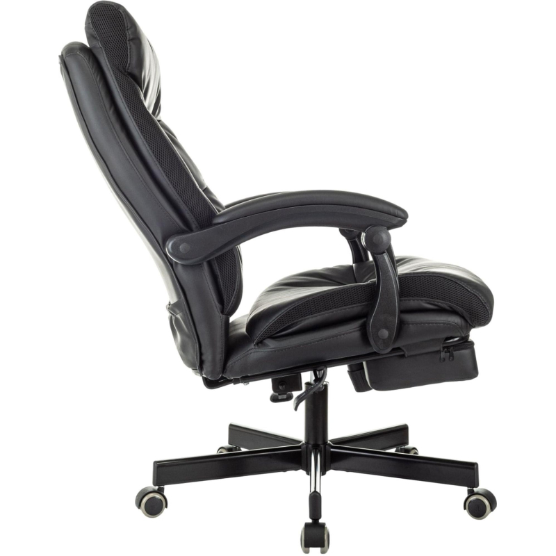 Кресло VB_EChair 624 PU PM черный эко. кожа подст. для ног