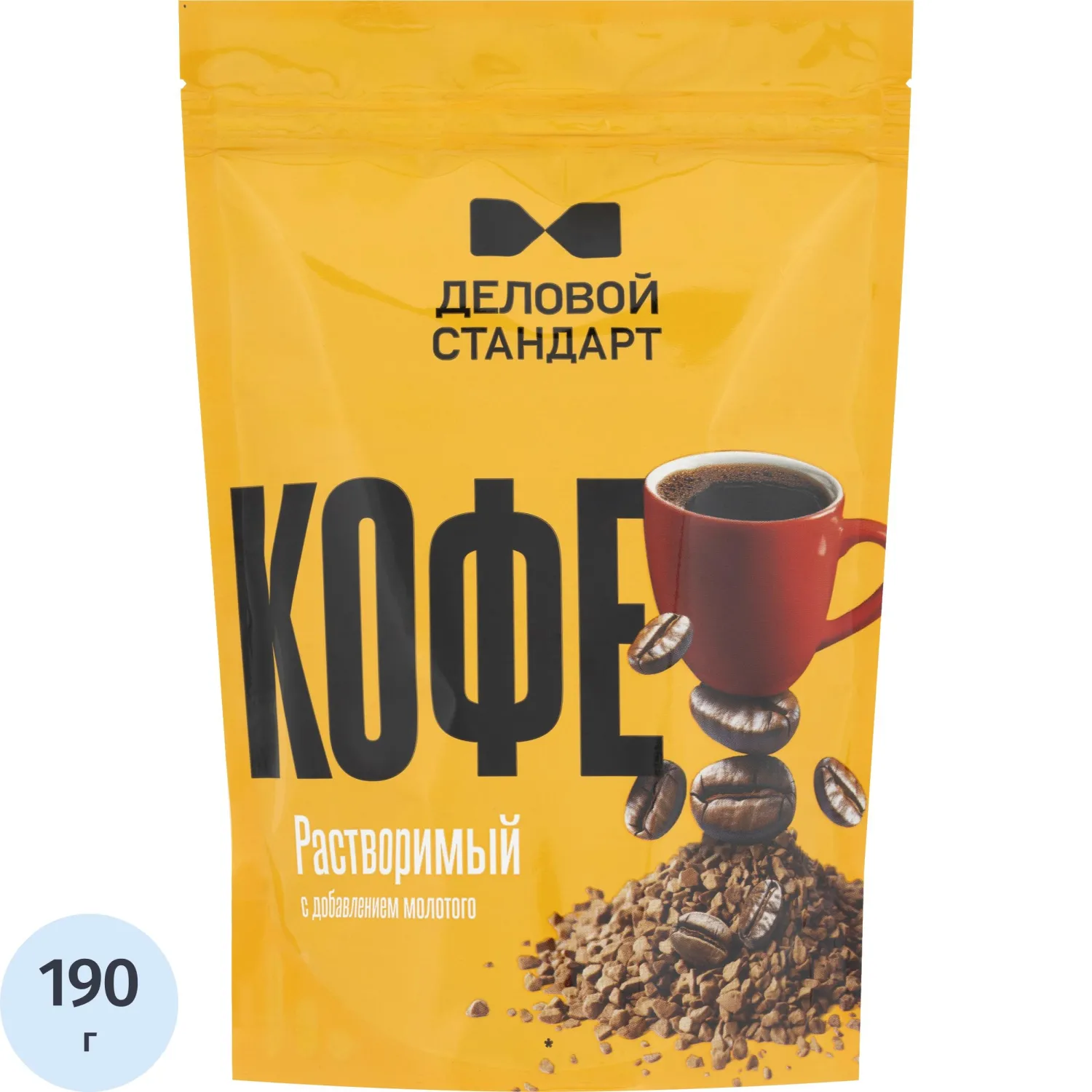 Кофе растворимый сублимированный Деловой Стандарт 190 г (пакет)