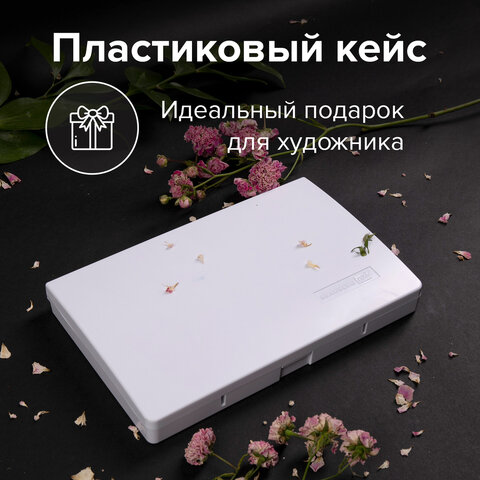 Акварель художественная кюветы НАБОР 36 цветов по 3.5 г, пластиковый кейс, BRAUBERG ART CLASSIC