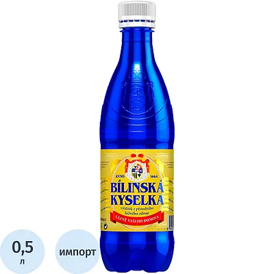 Вода минеральная Bilinska Kyselka лечеб-стол питьевая газ ПЭТ 0.5л