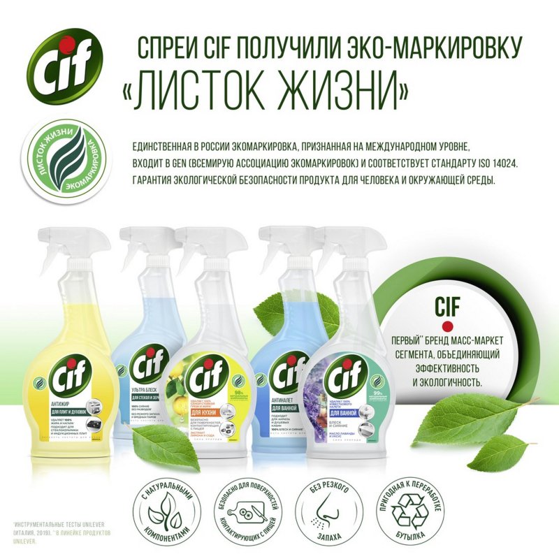 Чистящее средство для кухни Cif спрей 500 мл