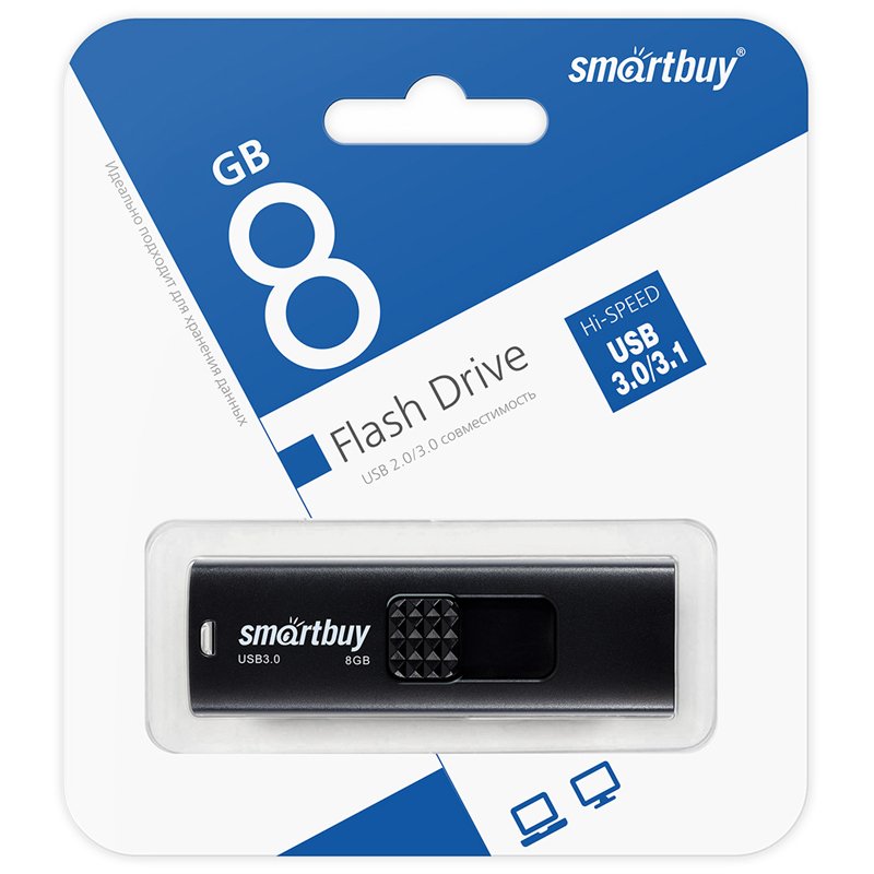 Память Smart Buy «Fashion» 8GB, USB 3.0 Flash Drive, черный