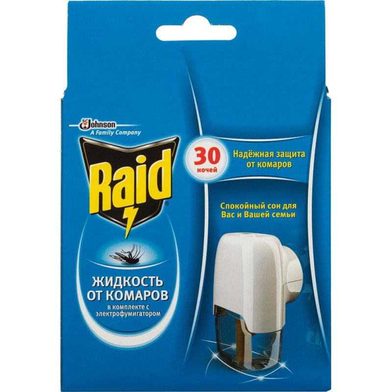 Средство от насекомых Raid От комаров жидкость + фумигатор