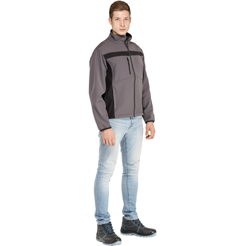 Куртка муж демисезонная софтшел LULEA cер/черн р.3XL(арт. LULE2GR3X)