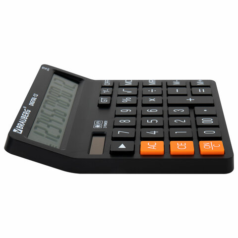 Калькулятор настольный BRAUBERG DIGITAL-12-BK (151×152 мм)12 разрядовдвойное питаниеЧЕРНЫЙ272968