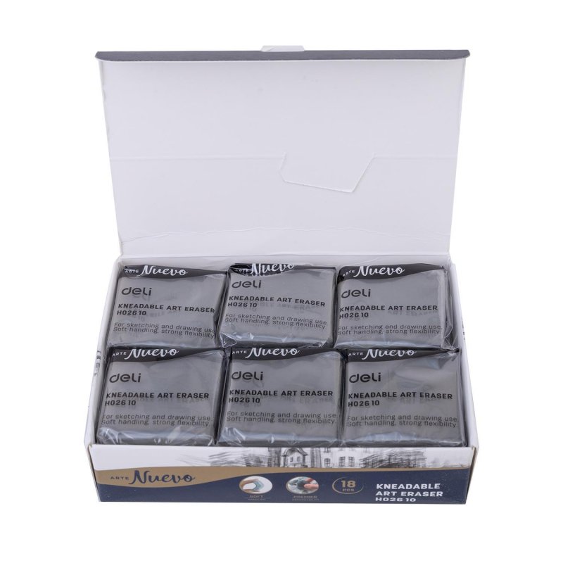 Ластик-клячка Deli Artenuevo EH02610 ПВХ 42×42×12 мм