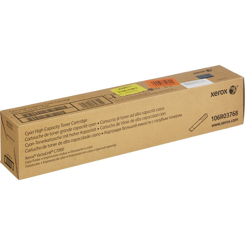 превью Картридж лазерный Xerox 106R03768 голубой оригинальный повышенной емкости