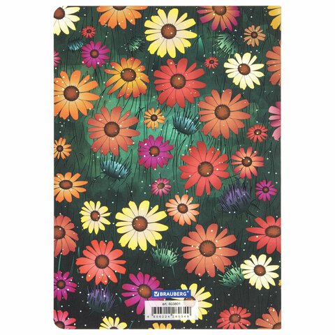 Тетрадь 40 л. в точку обложка SoftTouch, бежевая бумага 70 г/м2, сшивка, А5 (147×210 мм), ЦВЕТЫ, BRAUBERG