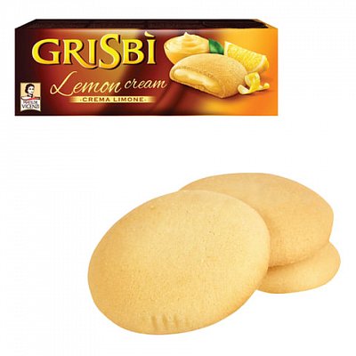 Печенье GRISBI «Lemon cream», с начинкой из лимонного крема, 150 г