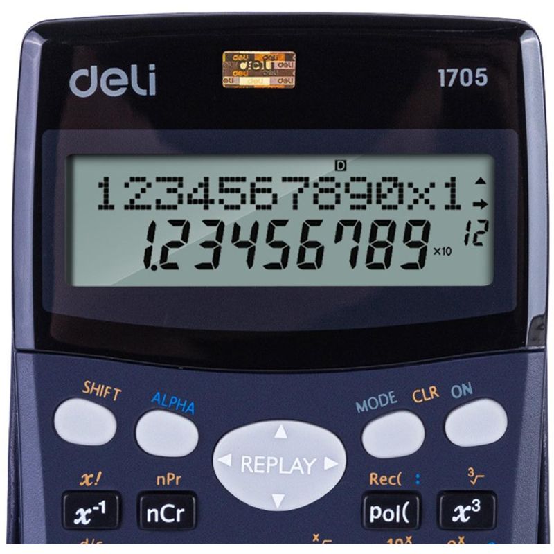 Калькулятор научный Deli E1705.10р.,2 стр, пит. от бат.,240 фун,157×77мм, черн