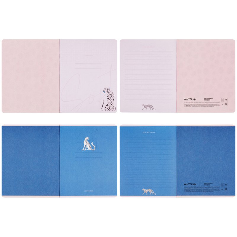 Тетрадь 48л., А5, клетка MESHU «Bright&Soft», «софт-тач» ламинация, тиснение фольгой