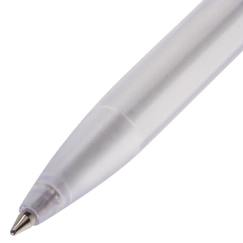 Ручка шариковая масляная BRAUBERG «Olive pen», корпус прозрачный, толщина письма 0.5 мм, синяя