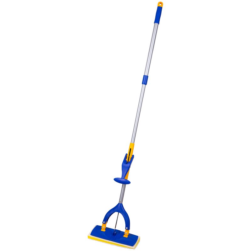 превью Швабра-бабочка складыв. OfficeClean Professional мет. телеск. ручка, насадка микрофибра/спонж, 26см