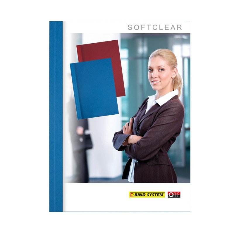 превью Обложки для переплета картонные/пластиковые Opus C-bind Softclear 140 мкм синие (корешок 10 мм, 10 штук в упаковке)