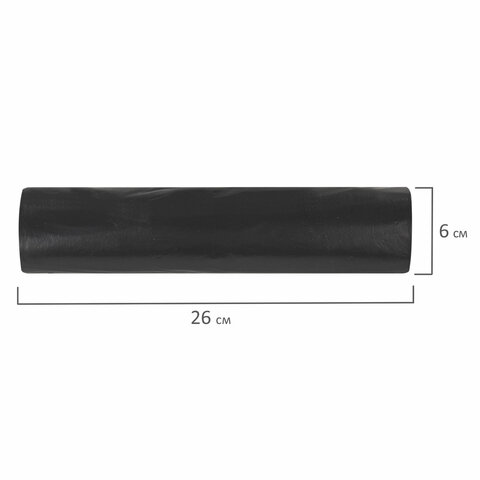 Мешки для мусора 240 л, черные, в рулоне 5 шт., ПВД, 30 мкм, 90×130 см (±5%), эконом, ЛЮБАША