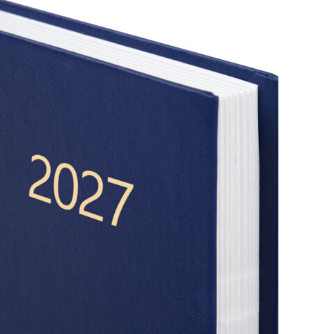 Ежедневник датированный 2027 145×215 мм, А5, STAFF, обложка бумвинил, синий