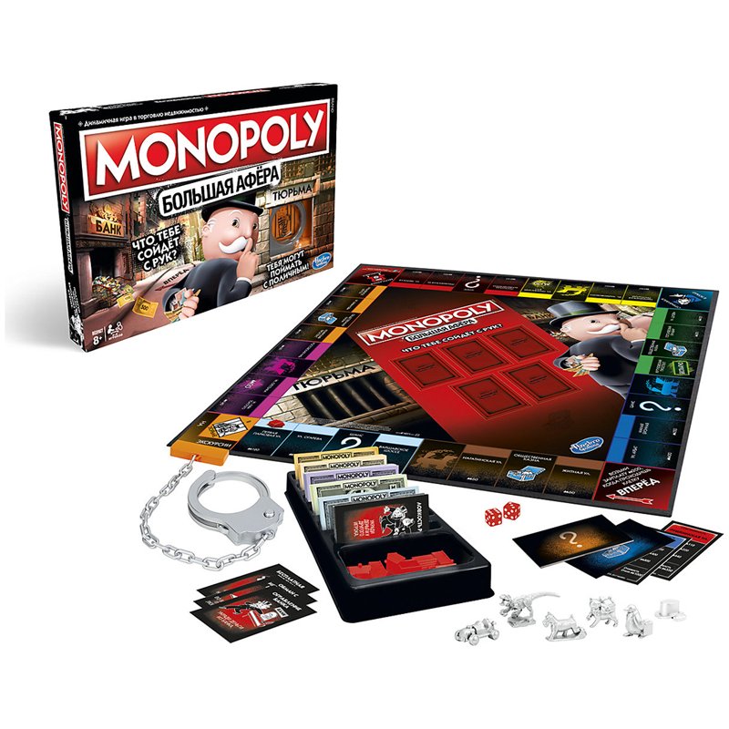 превью Игра настольная Hasbro «Монополия Большая Афера», картонная коробка