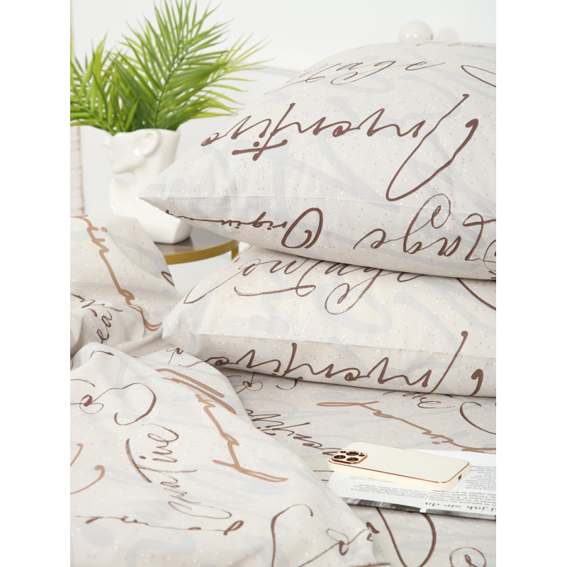 Постельное белье 2сп с Евро бязь набив. 120г/м2 (нав.70×70 2шт. ), Креатив