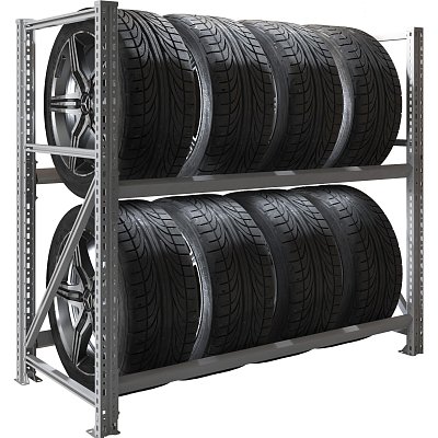 Стеллаж металлический MS Pro 1200/1353×606 стационарный для хранения 8 шин