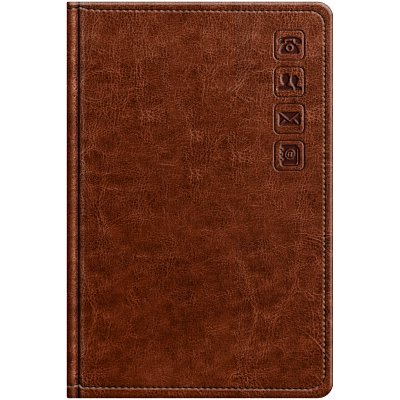 Телефонная книга А7, 64л., кожзам, BG «Nebraska. Brown», с вырубкой