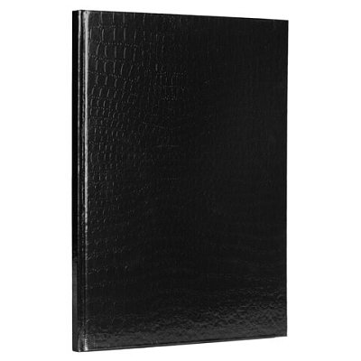 Блокнот БОЛЬШОЙ ФОРМАТ 210×290 мм, А4, 80 л., бумвинил «METALLIC», клетка, блок 5 цв., HATBER, черный, 084774