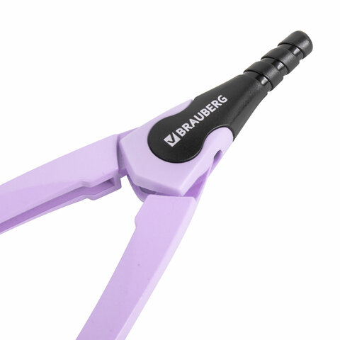 Готовальня BRAUBERG ULTRA, 4 предмета: циркуль 135 мм, запасной грифель, насадка, лавандовый цвет