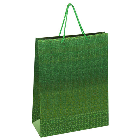 Пакет подарочный 33×13x45 см (XL), НАБОР 3 шт., 3 дизайна, голография, ЗОЛОТАЯ СКАЗКА