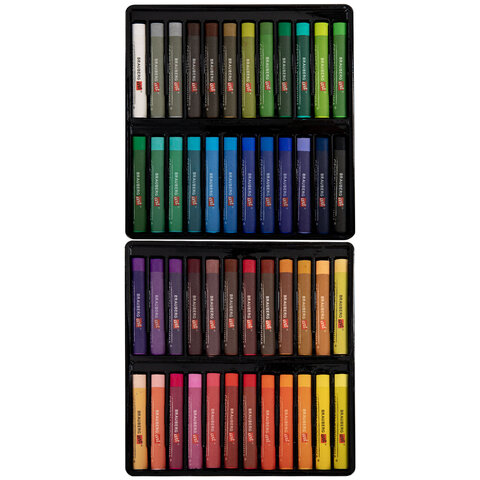 Пастель масляная BRAUBERG ART «Секреты художника», УТОЛЩЕННАЯ, 48 цветов, круглое сечение