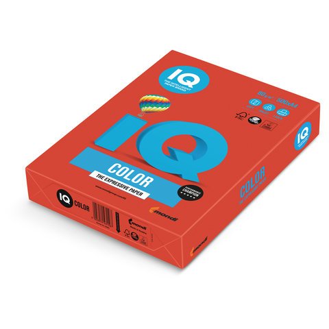 превью Бумага цветная IQ Color (А4, 80г/м², CO44-кораллово-красный, 500 листов)