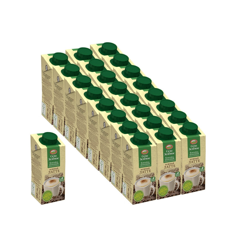 превью Напиток молочный Село зеленое Латте 200 г (24 штуки в упаковке)