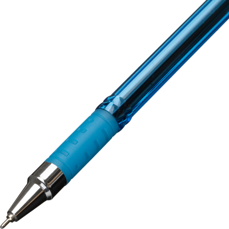 Ручка шариковая Комус Blue Rain, д. ш. 0.7 мм, гол. корп, манж., синяя