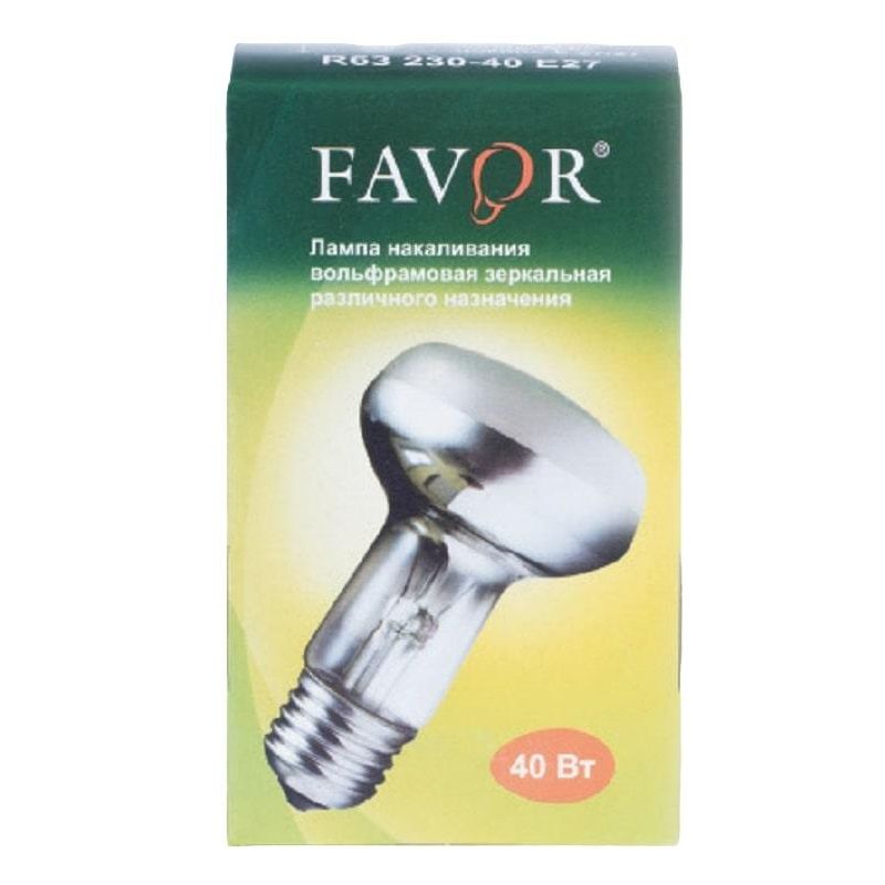 Лампа накаливания Favor ЗК 40Вт R63 230-40 E27 (50) 8105010