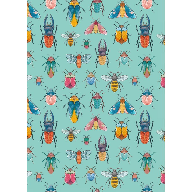 Тетрадь общая №1 School Жуки А5, 40л, клетка, сшивка, уп(2шт)блок 70 г/кв. м