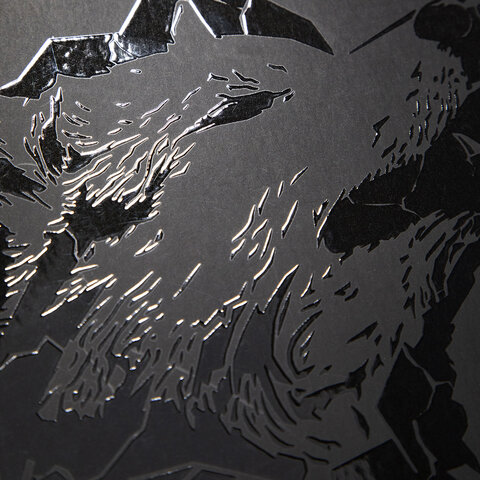 Тетрадь А5, 48 л., HATBER, скоба, клетка, матовая ламинация, 3D-лак, «Shadow» (микс в спайке), 093204