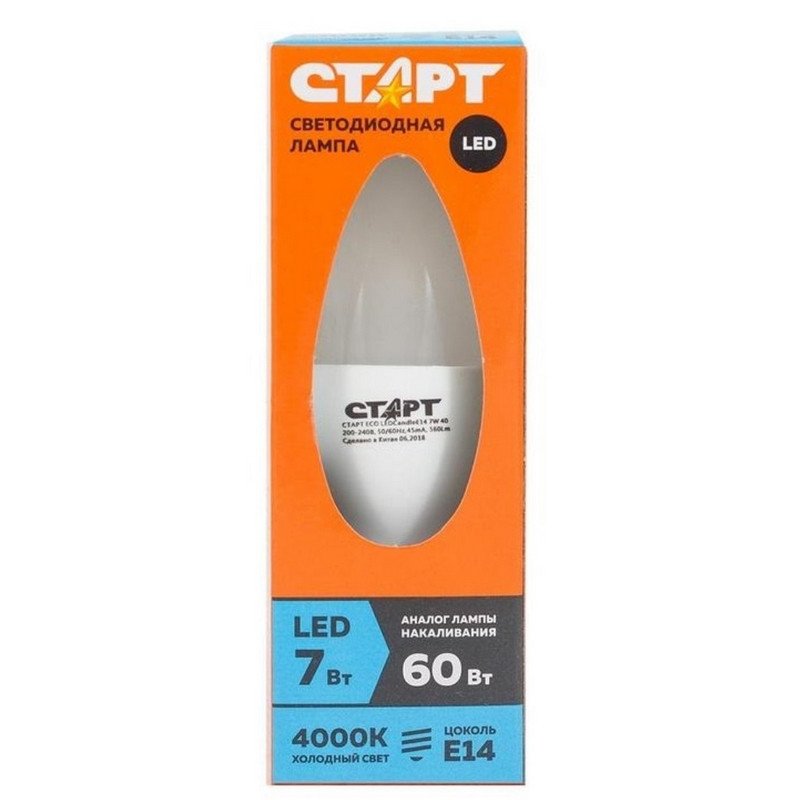 превью Лампа светодиодная Старт ECO E14 7W 4200K нейтральный белый свет