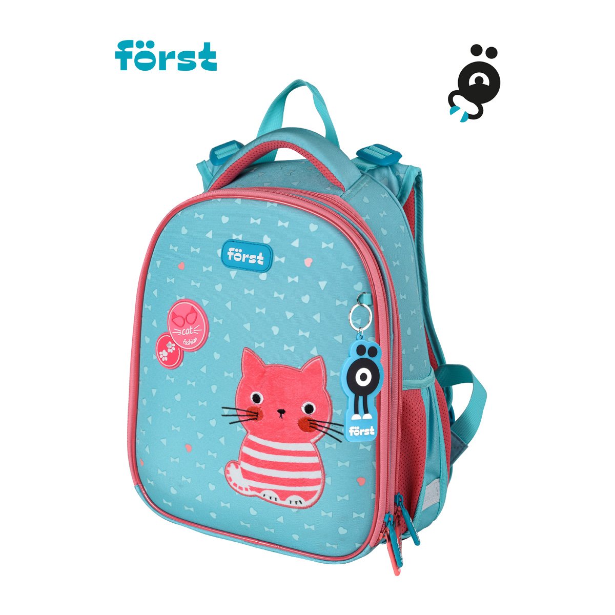 Ранец Först F-Top «Orange cat» 36×28×15 см, 2 отделения, 2 кармана, анатомическая спинка