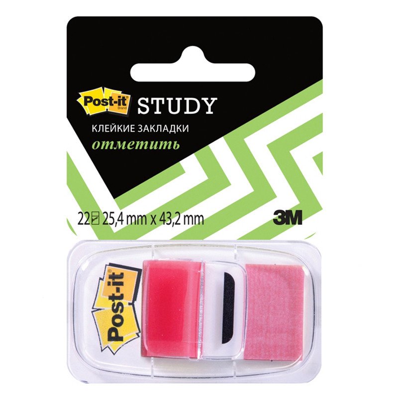 превью Клейкие закладки Пласт. 1цв.по 22л. 25мм красные Post-it 